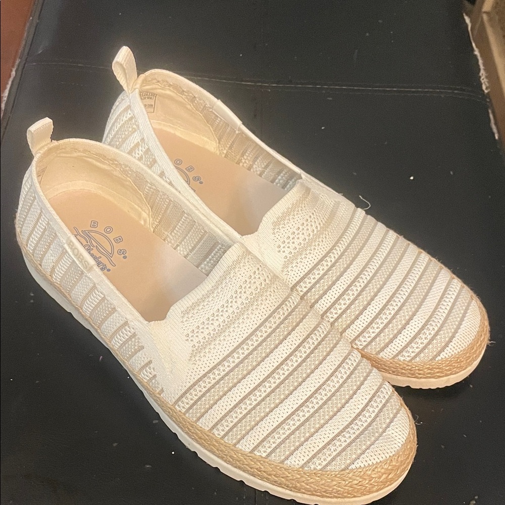 Skechers Cream Espadrille Slip-Ons